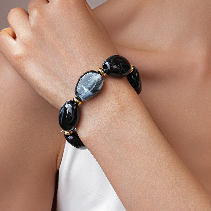 Acrylic Irregular Oval Bracelet — Modern & Playful