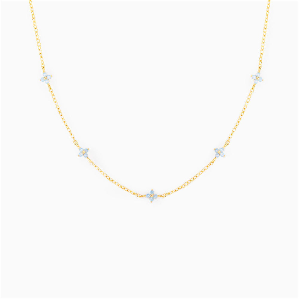 Blue Flower Necklace — Soft & Elegant