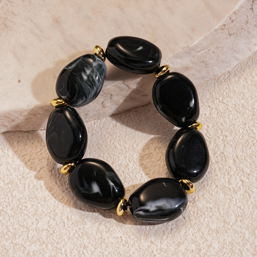 Acrylic Irregular Oval Bracelet — Modern & Playful