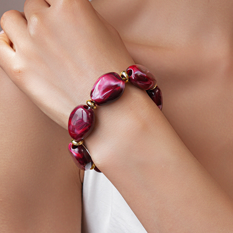 Acrylic Irregular Oval Bracelet — Modern & Playful
