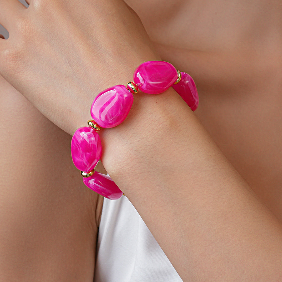 Acrylic Irregular Oval Bracelet — Modern & Playful
