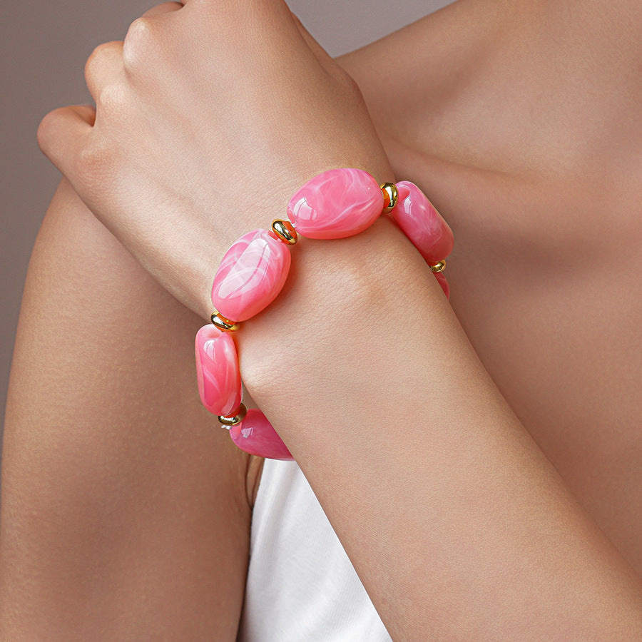 Acrylic Irregular Oval Bracelet — Modern & Playful