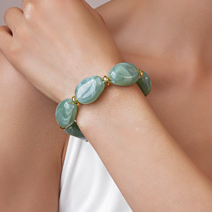 Acrylic Irregular Oval Bracelet — Modern & Playful