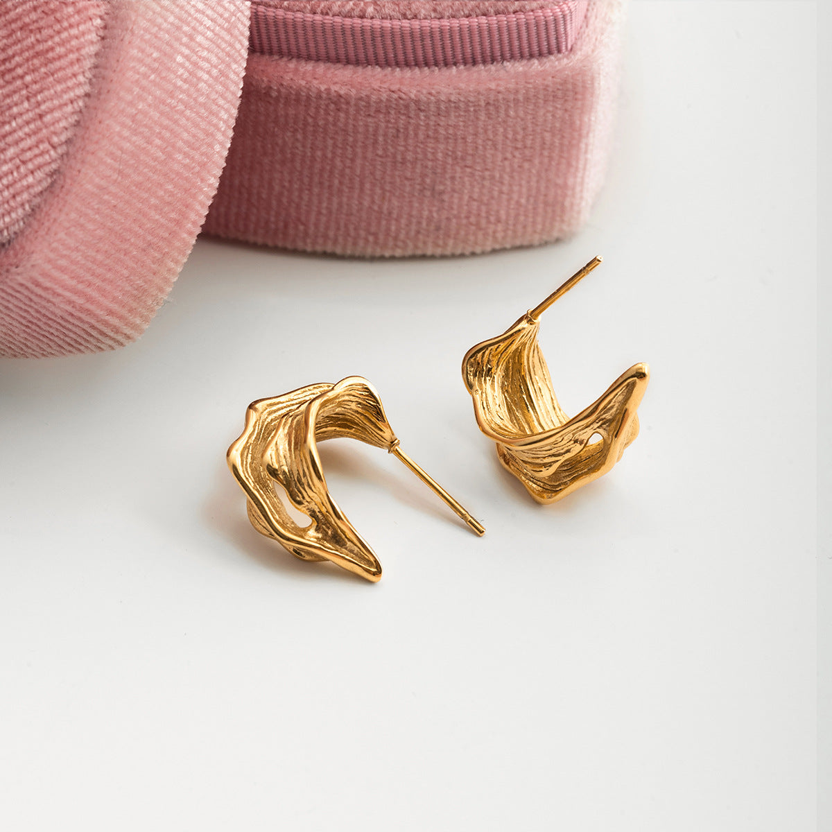 Gold C-Shape Earrings — Clean & Contemporary
