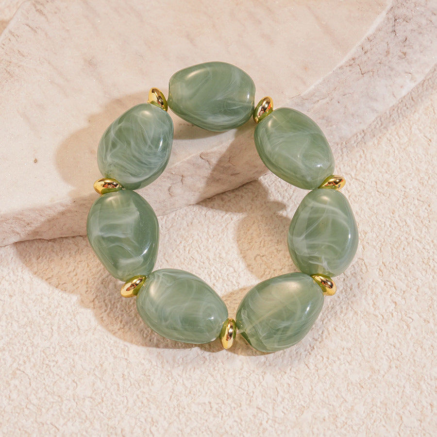 Acrylic Irregular Oval Bracelet — Modern & Playful