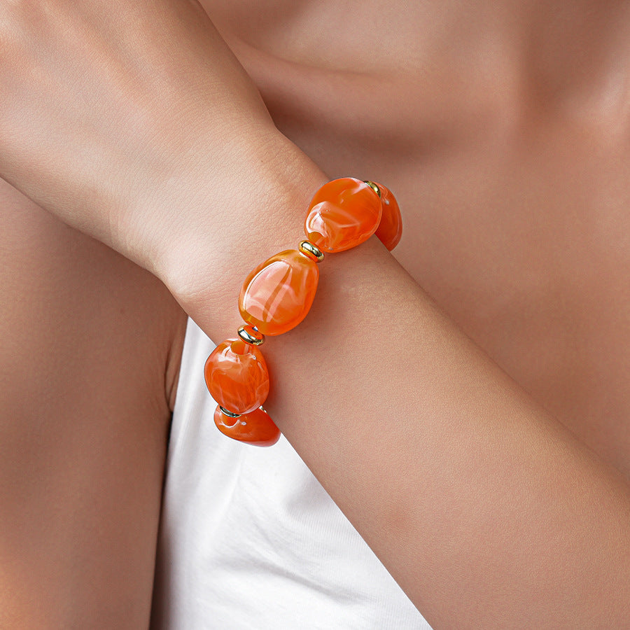 Acrylic Irregular Oval Bracelet — Modern & Playful