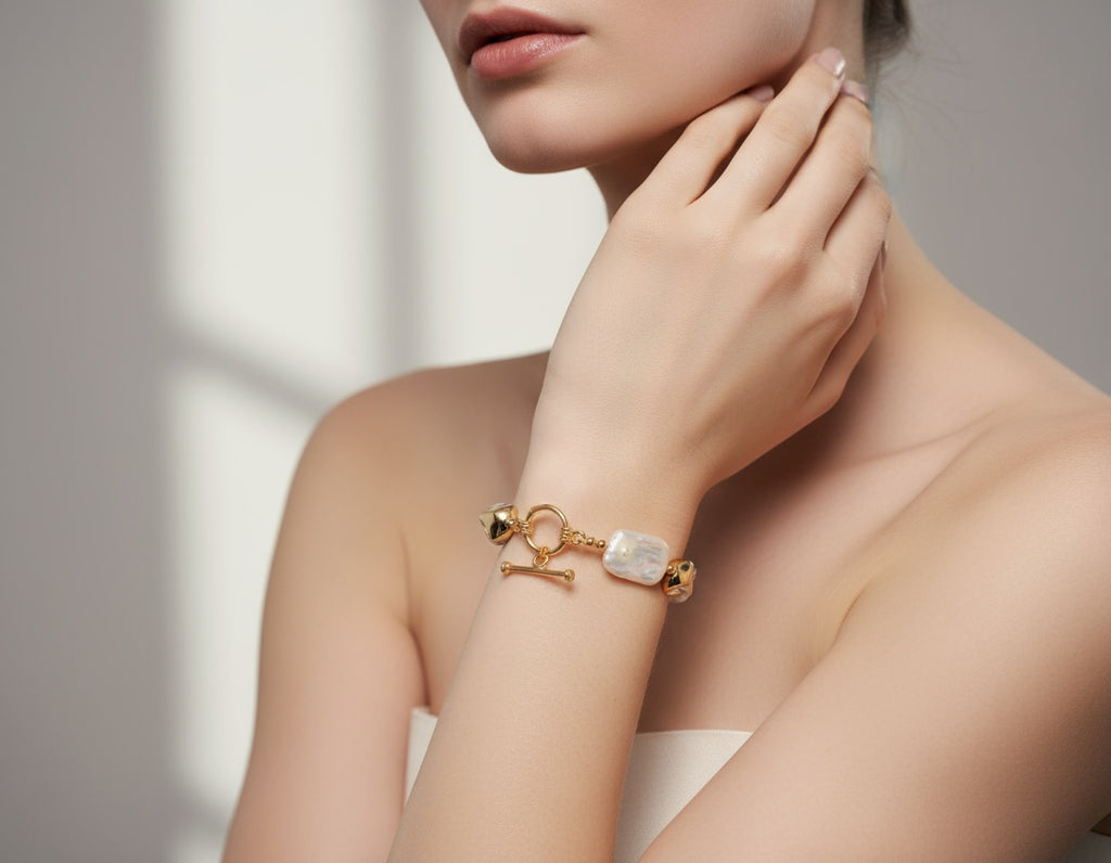 New Design Boutique Stone Pearl Bracelet — Elegant Pearl Accent