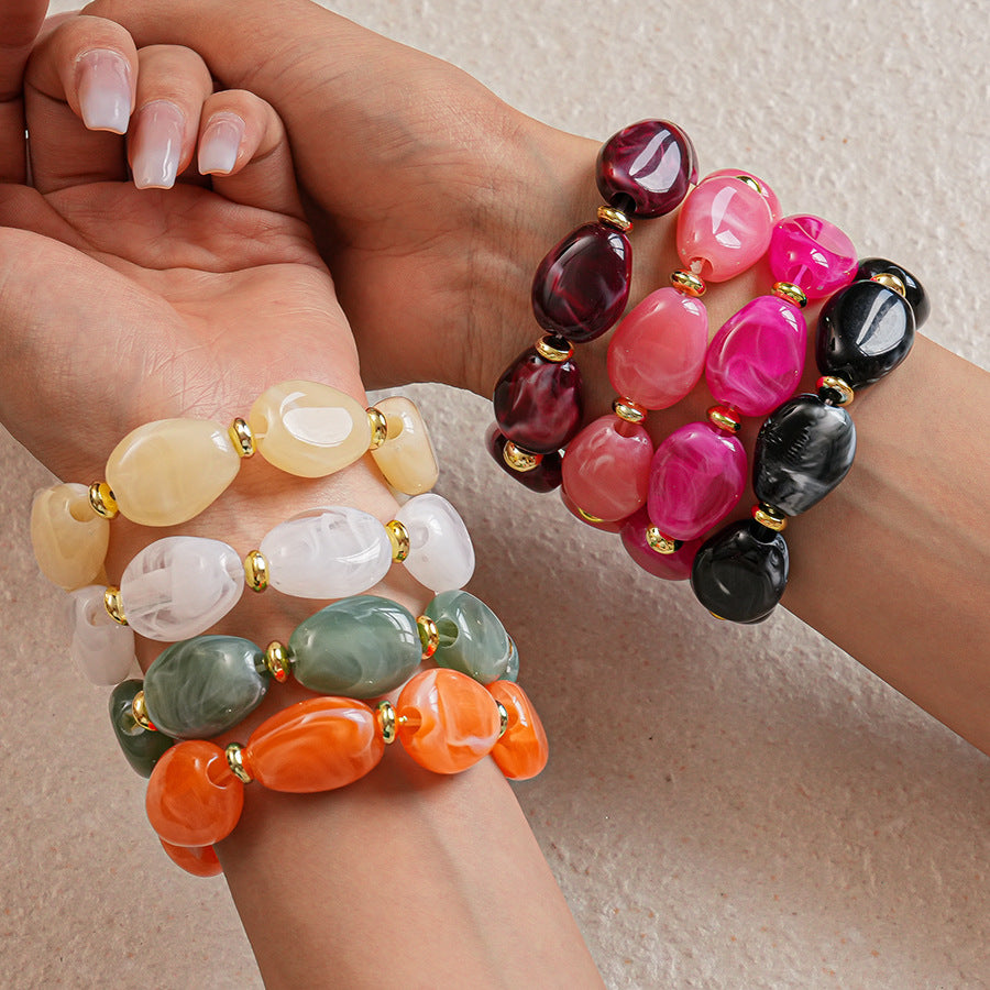 Acrylic Irregular Oval Bracelet — Modern & Playful