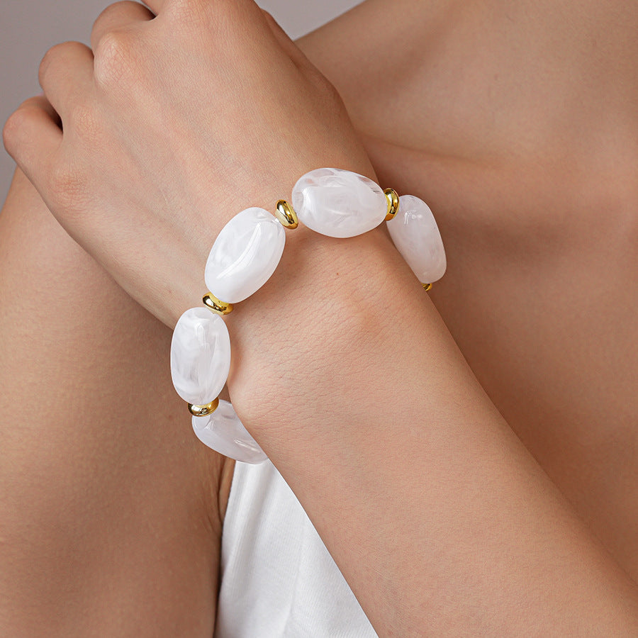 Acrylic Irregular Oval Bracelet — Modern & Playful