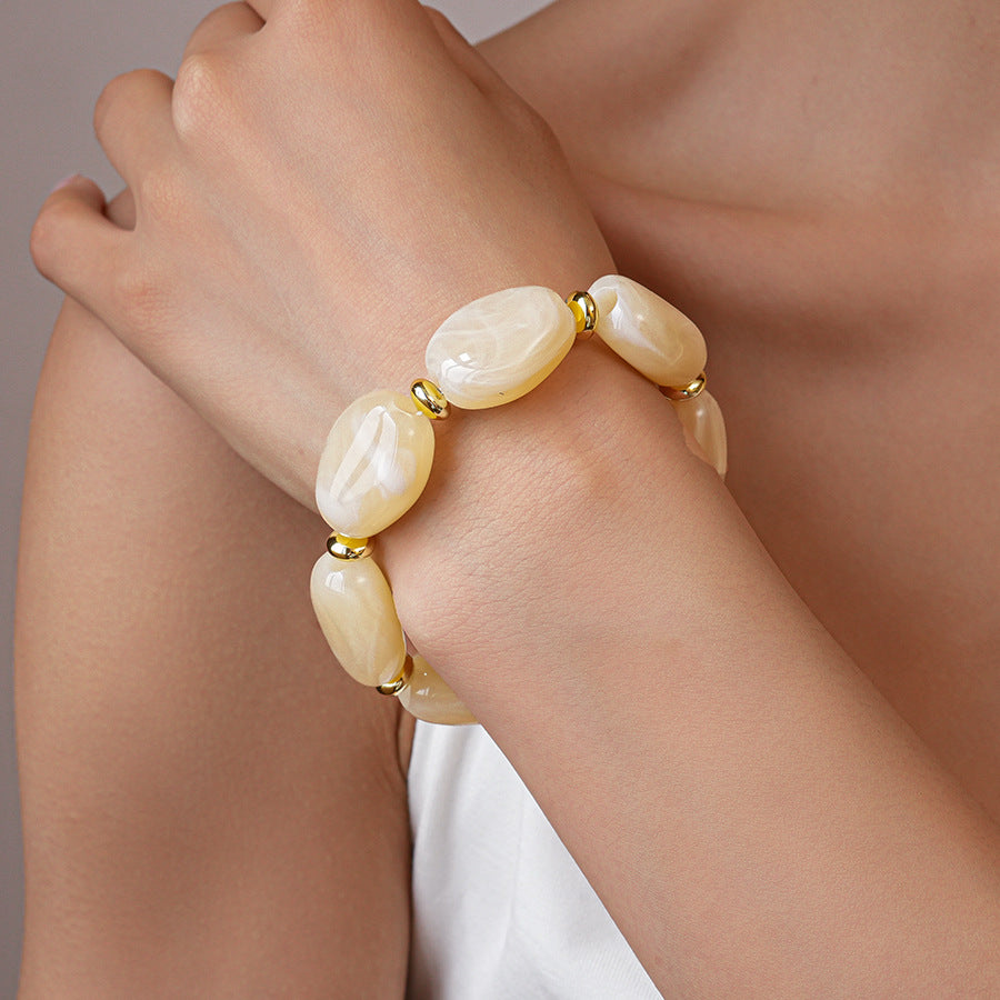 Acrylic Irregular Oval Bracelet — Modern & Playful