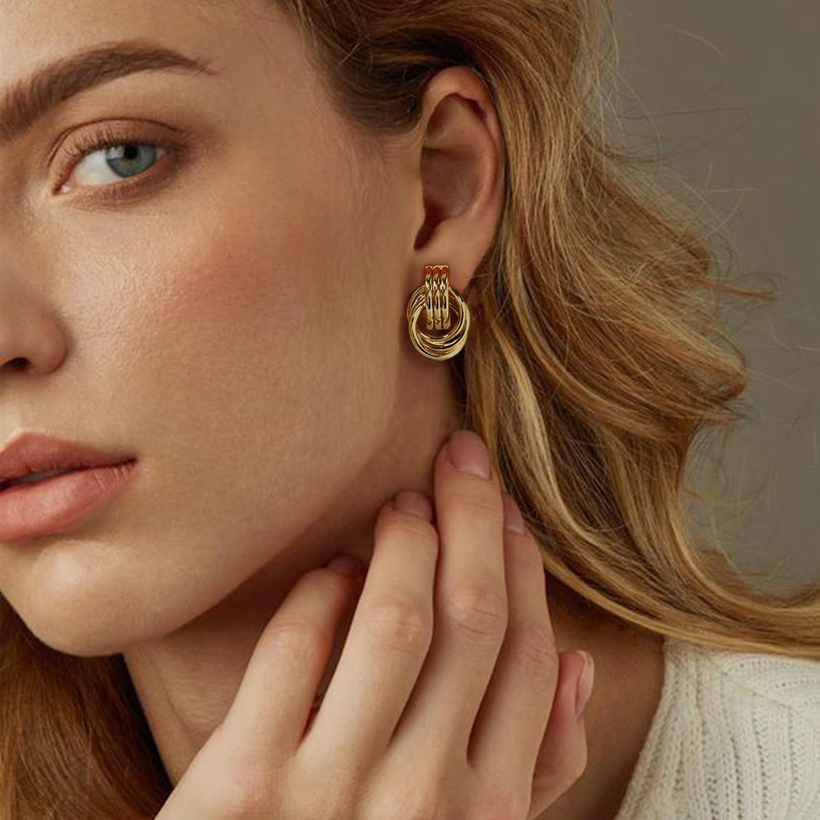 Three‑Ring Earrings — Layered Modern Style