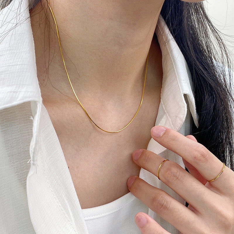 Gold 0.9mm Square Chain (40cm) — Classic & Versatile