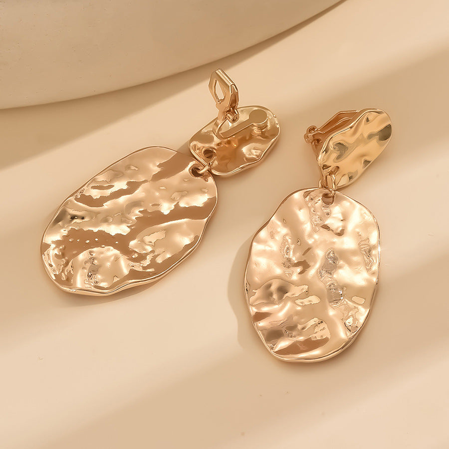 Oval Exaggerated Clip-on Earrings