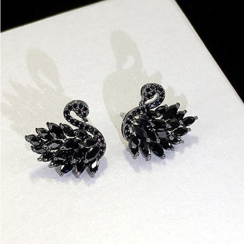 Black Swan Earrings — Sleek & Dramatic