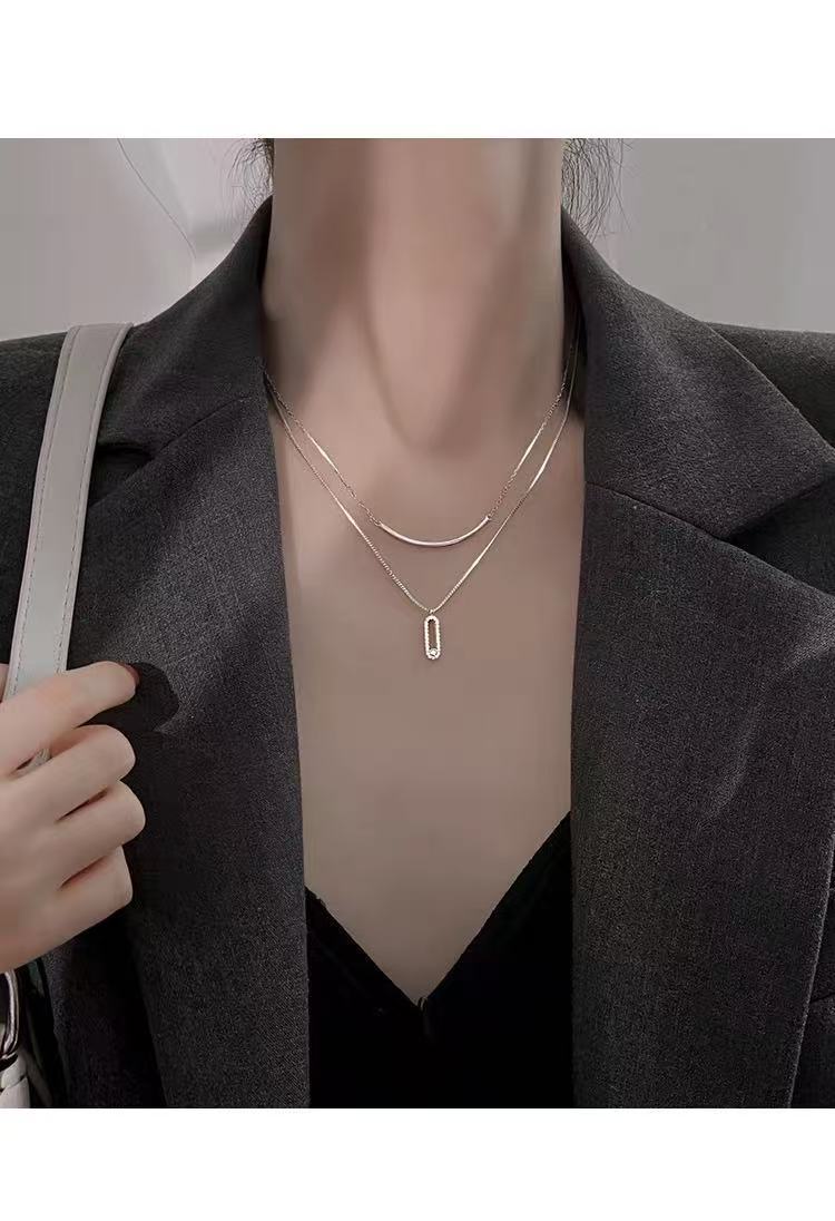 Double-Layered 925 Silver-Plated necklace