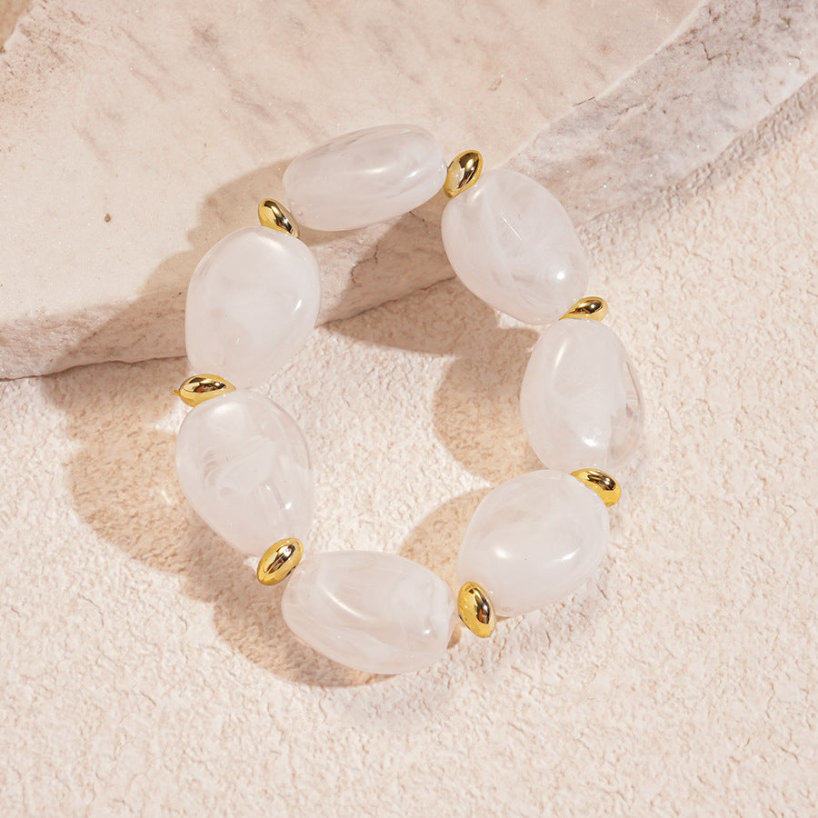 Acrylic Irregular Oval Bracelet — Modern & Playful
