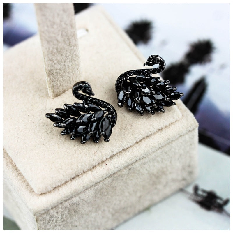 Black Swan Earrings — Sleek & Dramatic