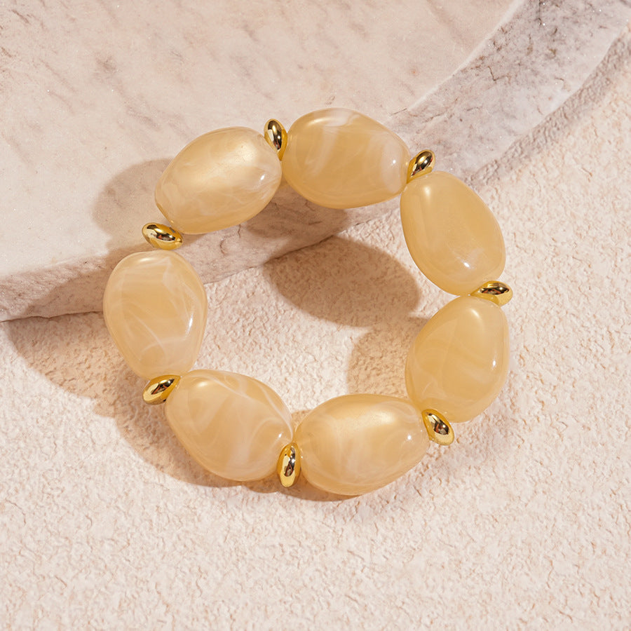 Acrylic Irregular Oval Bracelet — Modern & Playful