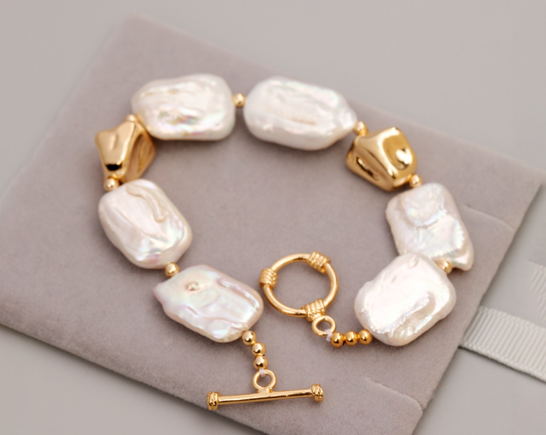 New Design Boutique Stone Pearl Bracelet — Elegant Pearl Accent