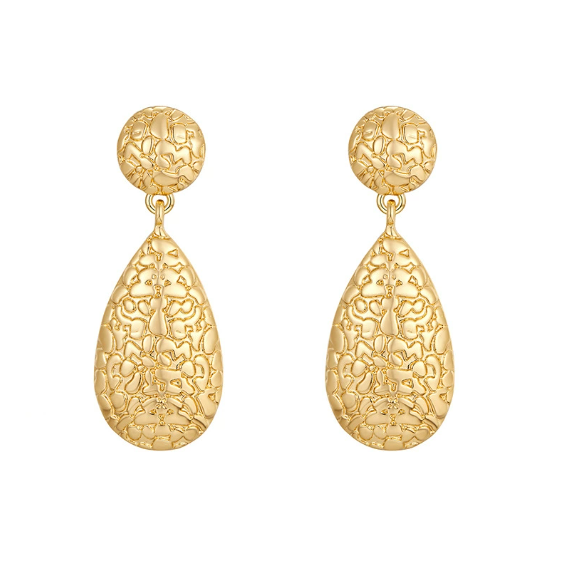 Pattern Water Drop Earrings — Elegant Everyday Style