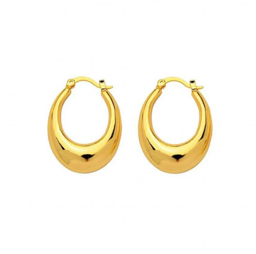Oval U-Shaped Water Drop Gold Earrings — Elegant Statement