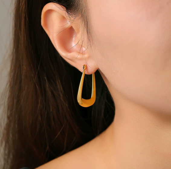 U-Shaped Gold Earrings — Sleek & Stylish
