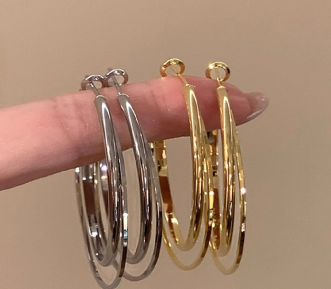 Gold Double Hoop Earrings — Everyday Classic